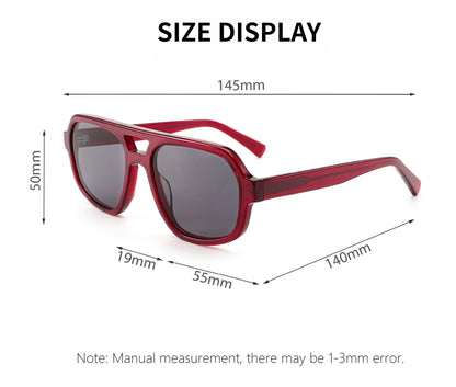 Fashion Double Beam Acetate Polarized Women Sunglasses Man High Quality UV400 Sun Glasses Outdoor Driving Fishing Pilot Eyewear