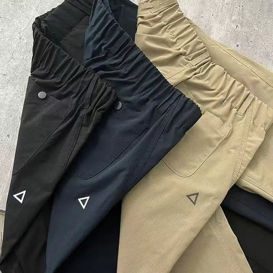 Summer Thin Cargo Pants Men Casual Tapered Trousers with Zipper Pockets Quick Dry Streetwear Pants for Outdoor Daily Wear S-3XL