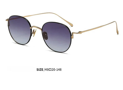 Pure Titanium Ultra Light  Round Women Sunglasses Fashion Outdoor Sports UV400 Men Sunglasses Can Be Paired Prescription Lenses