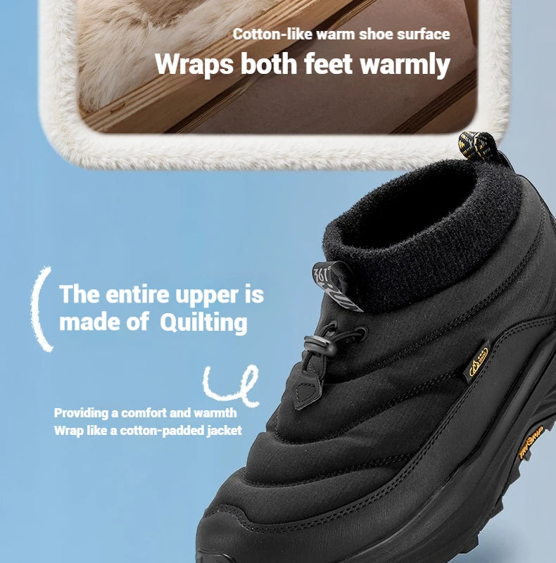 Men Winter Boots High-Top Thermal Ankle Support  Fleece Lined Ice Grip Abrasion-Resistant Sneakers Male 672542215A
