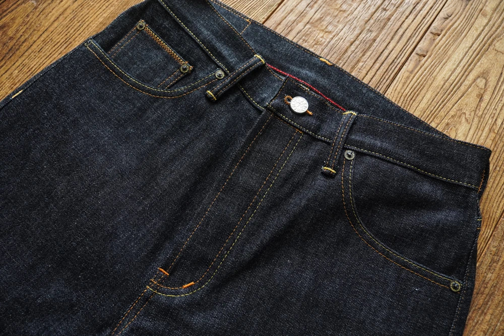 Mens Jeans Selvedge Denim Jeans for Man Silver Button Loose Fit Handmade 15 Oz