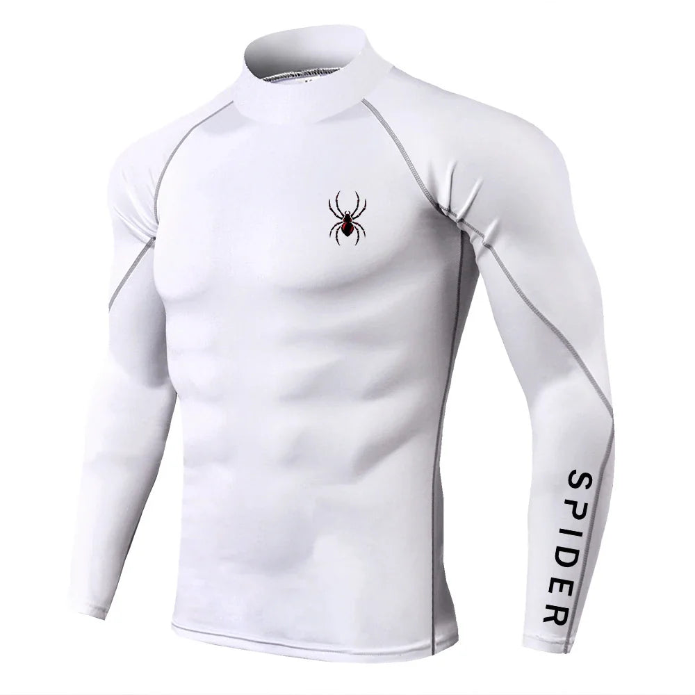 Men's Long Sleeve Compression Shirt Gym Fitness Athletic Undershirt Elastic Sport Running Tops
