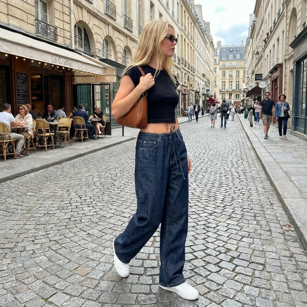 Spring New Women's Comfortable Slimming Straight Jeans High Waist Pants Durable Long Trousers Faionable Ladies Denim