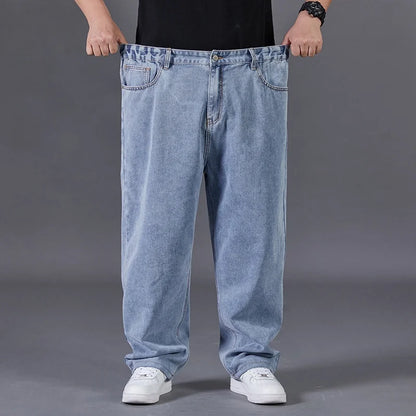 Big Size Jeans Men Good Quality Large Size Jumbo Long Loose Pants Plus Size Loose Jeans Men Wearable Seasons Denim Baggy Jean