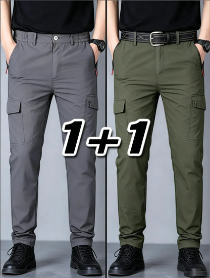 Men's Summer Tactical Cargo Pants Lightweight Casual Waterproof 2Pieces Casual Pants Wear-resisting Multi-pocket Outdoor Hiking