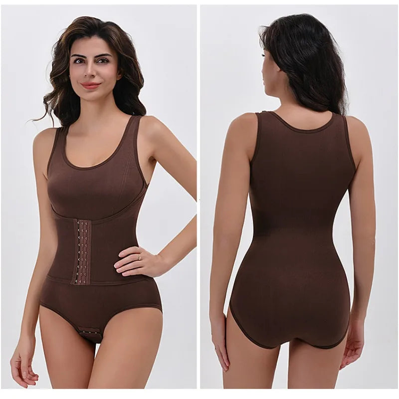 2025 New Bodysuit Shapewear with Zipper Belt Women Tummy Control Fajas Body Shaper Waist Trainer Slimming Cincher Corset Tops