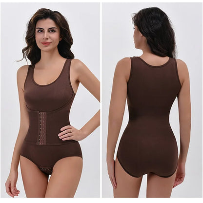 2025 New Bodysuit Shapewear with Zipper Belt Women Tummy Control Fajas Body Shaper Waist Trainer Slimming Cincher Corset Tops