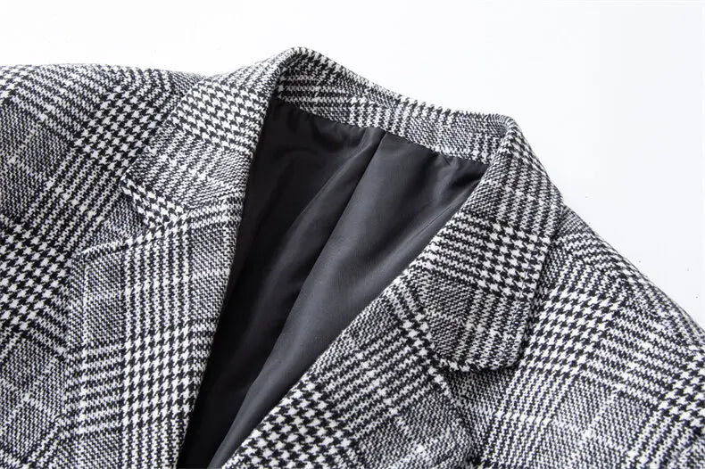 2025 New Business Dinner Gentleman Slim Gentleman Group Dress Fashion Men British Style Dress Best Man Plaid Plaid Plaid Blazer