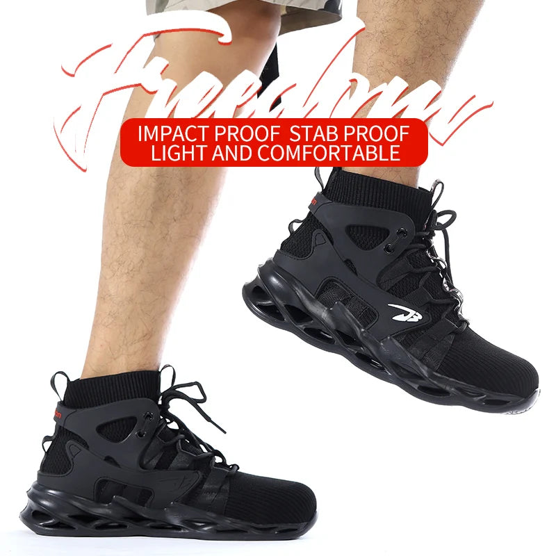 Construction Work Shoes Slip Resistant Lightweight Breathable Sneakers for Men Protection Safety Shoes Work Hiker Boots