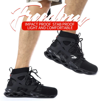 Construction Work Shoes Slip Resistant Lightweight Breathable Sneakers for Men Protection Safety Shoes Work Hiker Boots