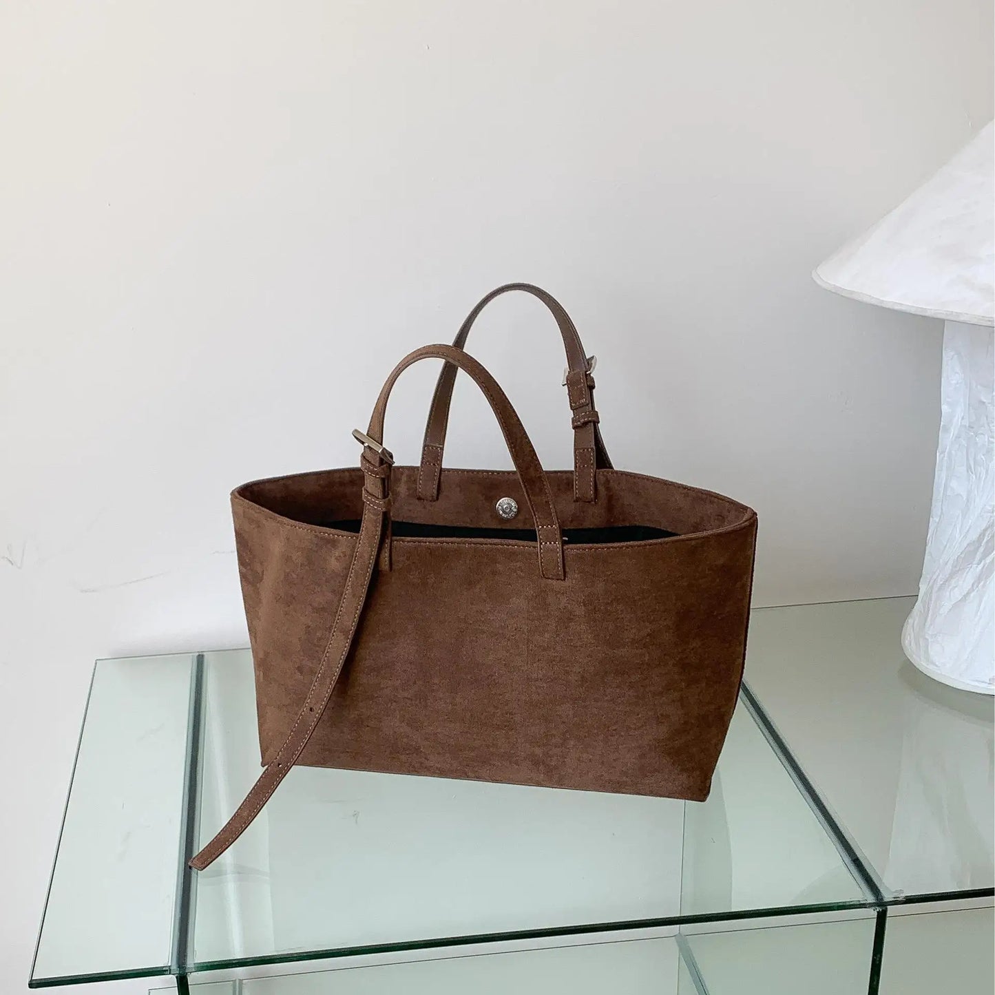 Retro Faux Suede Tote Women Bag Large Capacity Shoulder Bags for Women 2026 Matte Texture Designer Handbags and Purses Shopper