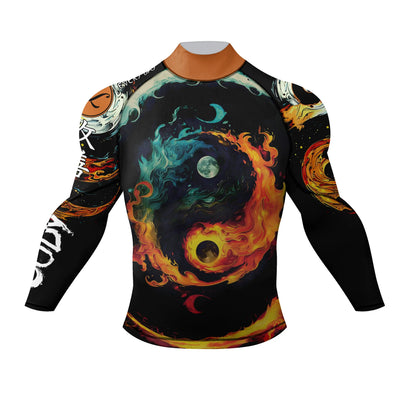 Cody Lundin Mock Neck Men Compression Long Sleeve Fitness Shirt Grappling Boxing Jersey, MMA Jitsu BJJ Rash Guard With Anti Slip