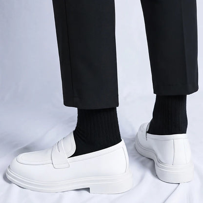New Summer Slip on Flats Stylish Leather Men's Loafers Fashion Casual Shoes Man Light Antiskid Driving Shoes Handmade Moccasins