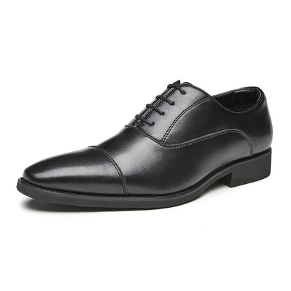 Genuine Leather Brogue Men Shoes 6CM Height Increase Formal Dress Shoe Business Office Italian Men Designer Shoes