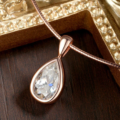 3ct Pear Cut Moissanite Pendant Necklaces for Women Wedding Solitaire s925 Sterling Silver 1.5mm Choker Chain Necklace