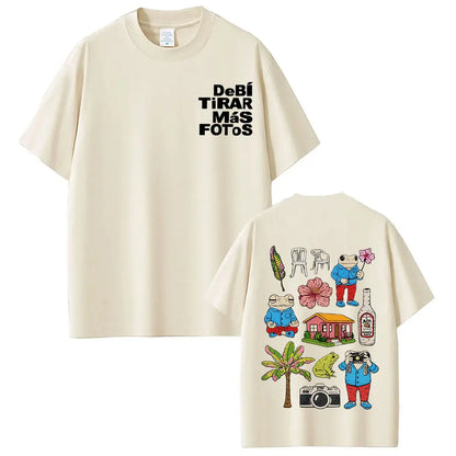 Rapper Bad Bunny Tour 2026 Graphics T-Shirt Men Women Vintage T Shirts Short-sleeved 100% Cotton Hip-hop Aesthetics T-shirts