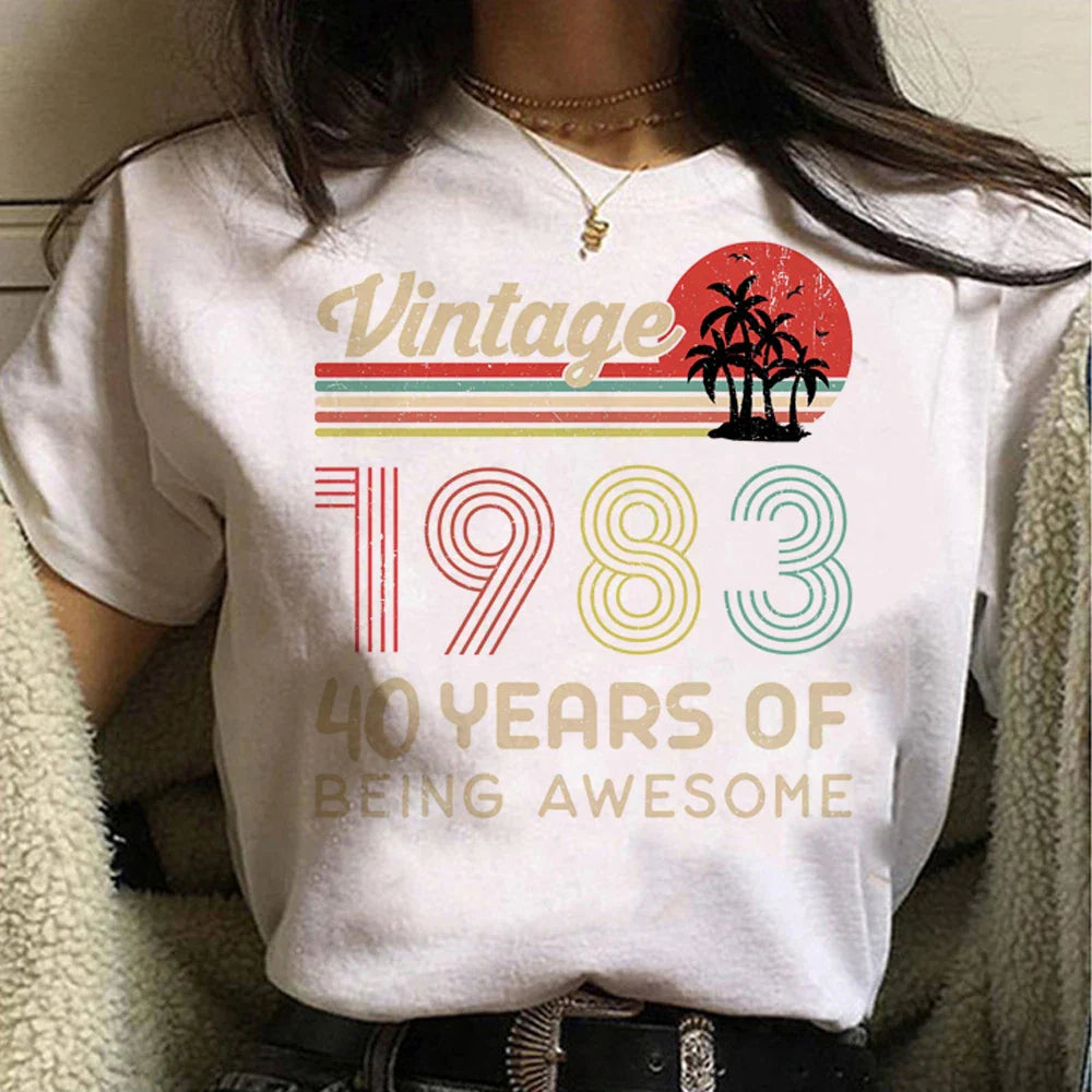 40 Ans 40th Years Birthday t shirt women Y2K Japanese Tee female graphic comic clothing