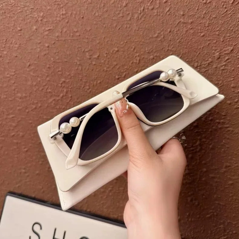 2025 Oversized Polarized Sunglasses for Women and Men  Pearl Fashion Square Designer Sun Glasses Unisex Eyewear UV400 Sunglass