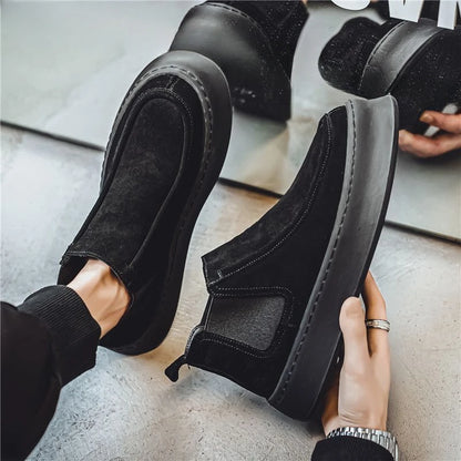 Male Chelsea Shoes Spring Autumn High Cut Platform Men's Booties Boots Classic New Size 44 Trendy 2025 Quality Hot Selling Cheap