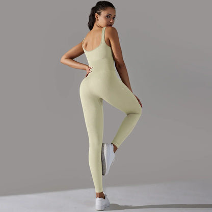 Fitness Sports Jumpsuit Screw Thread Sleeveless Bodysuit Women Seamless Set Full Seasons Casual Fitness Sporty Playsuit