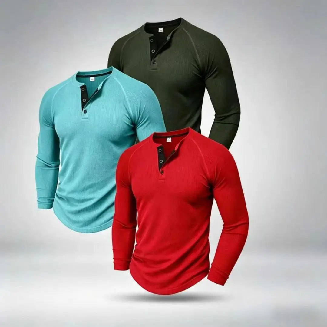 Loose men's solid colour casual versatile American-style round-neck long-sleeve base T-shirt for spring and autumn outdoor daily