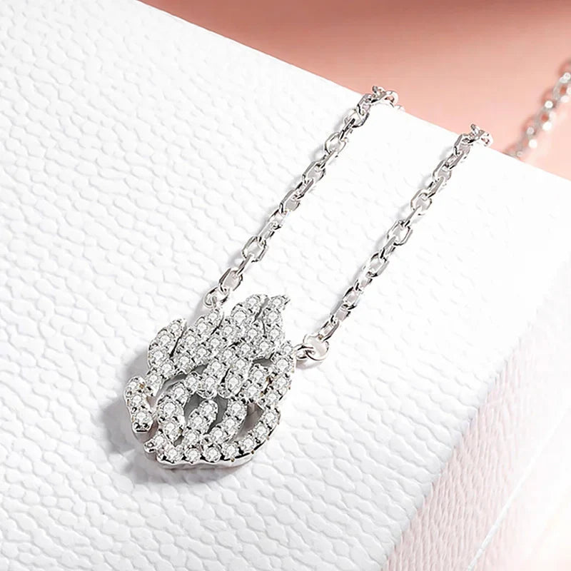 Original 100% Full Moissanite Pendant Necklace for Women Bride Luxury Quality Jewelry 925 Sterling Silver Chain Wholesale