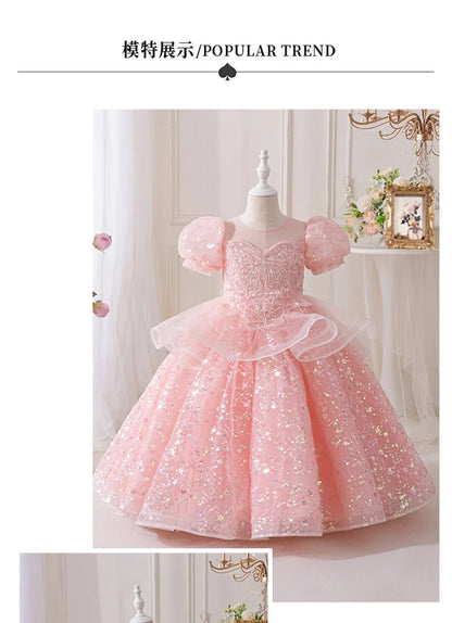 Girls' Summer New High-End Host Birthday Performance Light Luxury Piano Performance Princess Dress