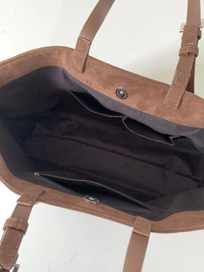 Retro Faux Suede Tote Women Bag Large Capacity Shoulder Bags for Women 2026 Matte Texture Designer Handbags and Purses Shopper