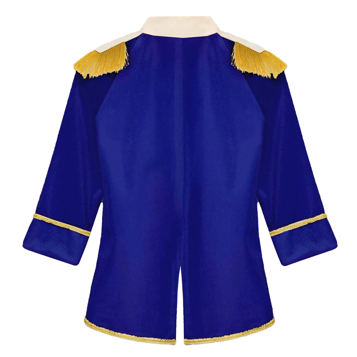 Little Boys Prince Cosplay Costume Long Sleeve Gold Fringe Braiding Velvet Tuxedo Tailcoat Royal Court Cosplay Jacket Dress Up