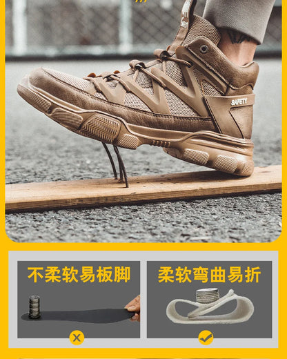 Male Work Boots Indestructible Safety Shoes Men Steel Toe Puncture-Proof Work Sneakers Male Shoes For Adult Work Shoes