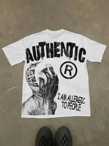 Harajuku Letter Graphic T Shirts Y2k Tops Gothic High Street Oversized T Shirt Casual Streetwear Vintage Tee Clothing Unisex