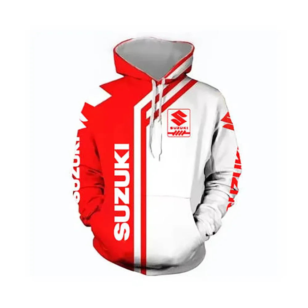 The new Suzuki men's hoodie is a casual and fashionable outdoor sports and motorcycle sportswear for autumn and winter