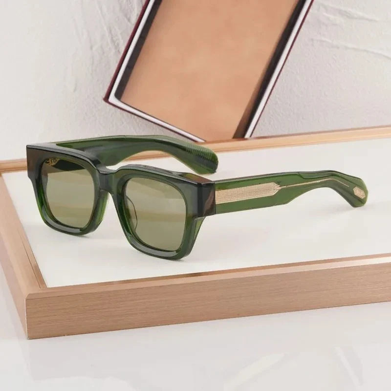 Retro Classical Sunglasses Men Square 10th Anniversary Limited Edition Acetate Handmade Japan Women UV400 with Case Gafas