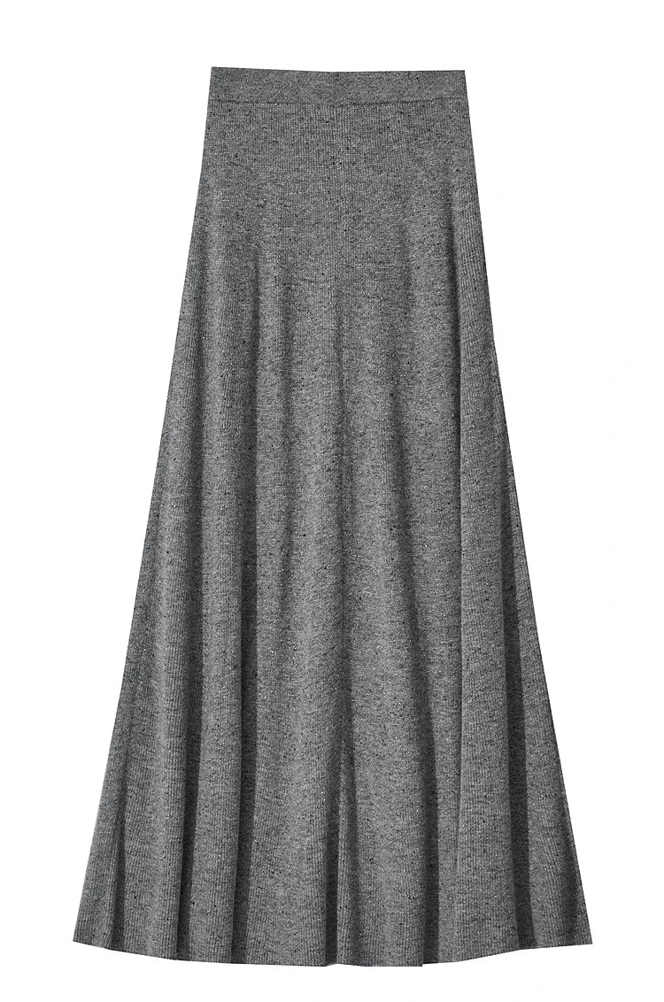 Knitted Skirts For Women 2025 Spring New Gentle A-line Long Skirt Loose Solid Color Elegant Versatile Woman Clothes12553045
