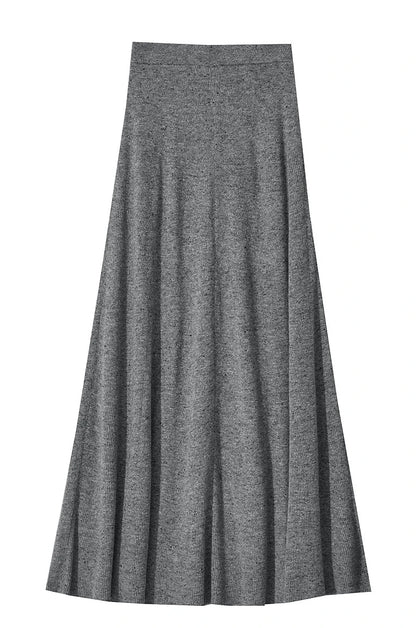 Knitted Skirts For Women 2025 Spring New Gentle A-line Long Skirt Loose Solid Color Elegant Versatile Woman Clothes12553045