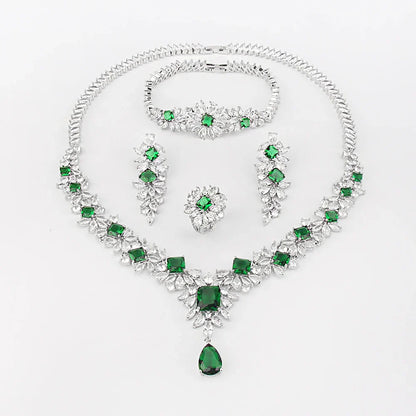 Noble Vivid Flower Appearance Design Necklace And Earring Fine Decoration Wedding Party Charming Jewelry Set