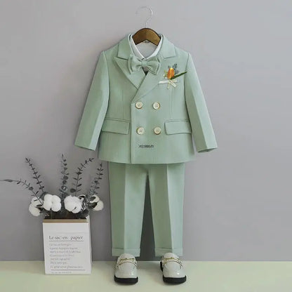 Flower Boys Photography Suit Baby Kids Formal Ceremony Costume Children Birthday Wedding Party Dress Performance Tuxedo Set