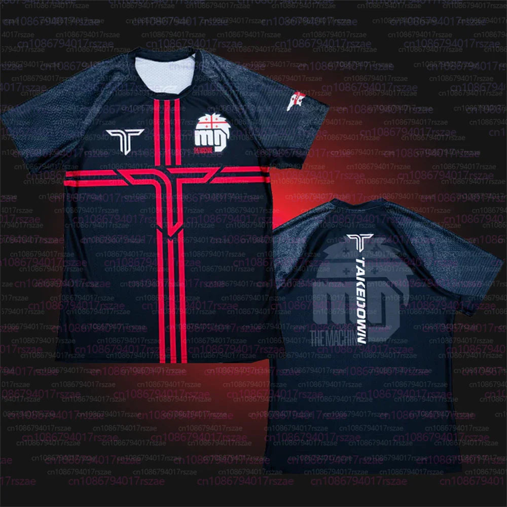 PFL Walk 2025 Boxing Jersey Men Summer Sparring MMA Uniform Clothing Outdoor Sports Short Sleeve Supporter T-Shirt Oversized Top