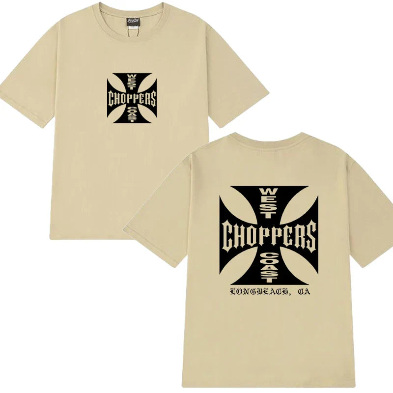 New in Summer Fashion Y2k T Shirts Men Women West Coast Choppers Print short sleeve T-shirt Unisex Casual 100% Cotton clothing