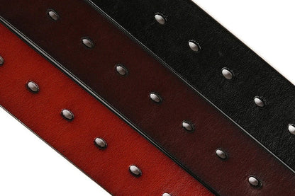 3.8CM Cowboy Punk Belt Real Genuine Leather Men Belt Metal Stud Rivet Jeans Belts For Men Strap Ceinture Homme Male Strap