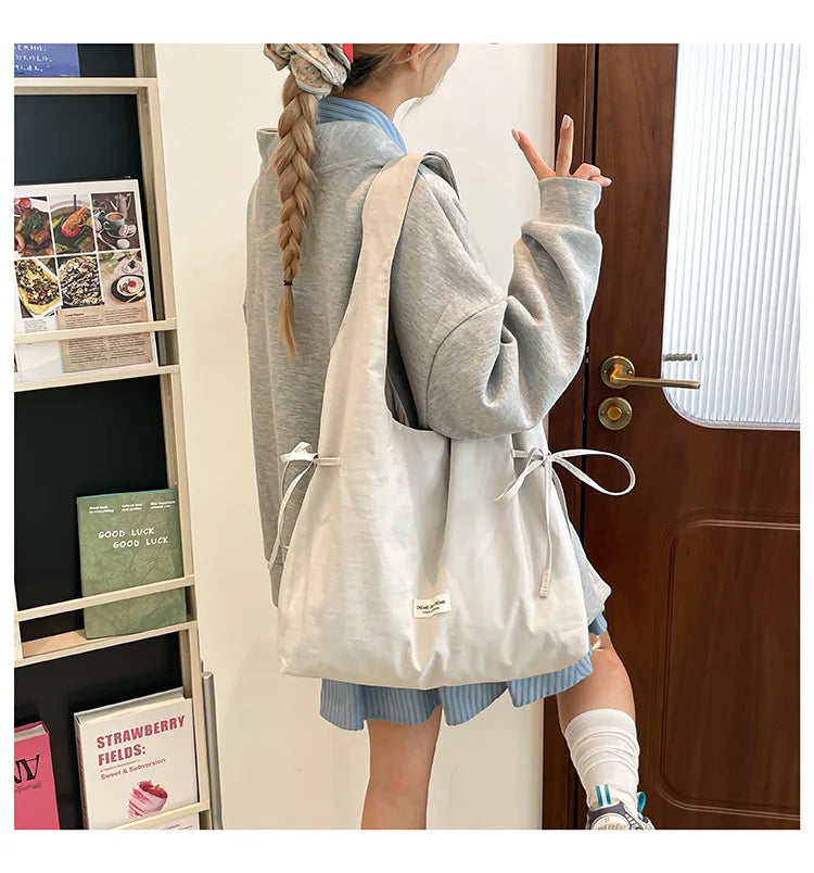 New Fashion Simple Shoulder Bag Women Large Capacity Comfortable Versatile Texture Tote Bag Simple Casual Storage Handbag