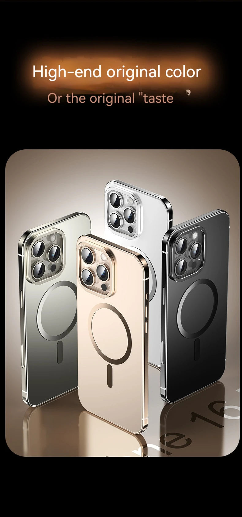 Aluminum Alloy Frame Magnetic Magsafe Matte PC Original Back Plate iPhone Case for 16 15 Pro Max Wireless Charging Protect Case