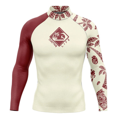 Men's Long Sleeve Snorkeling Surfing Shirt Rashguard Diving UV Protection Beach Sunwear Swimwear UPF Gym Clothes