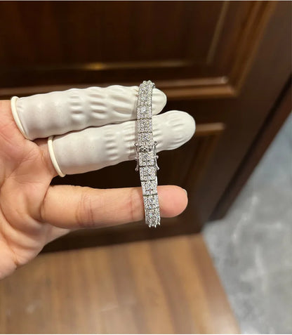 GRA Certified Full Moissanite Diamond Tennis Bracelet D Color For Woman Man 925 Silver Couple Chain Bangle Bracelets Gift
