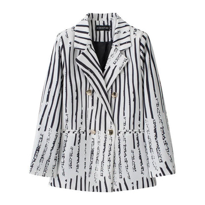 Casual Plaid Women's Suit Jacket Spring Autumn New Style Large Size Street Style Top Quality Polyester Commute Style Fashionable