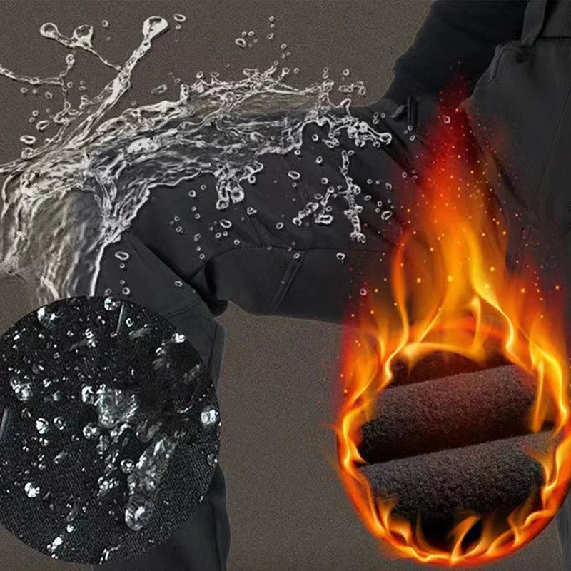 2024 City Cargo Pants Men Winter Tactical Fleece Sharkskin Warm Trousers Outdoor Waterproof Multi-Pocket Climbing Trekking Pants