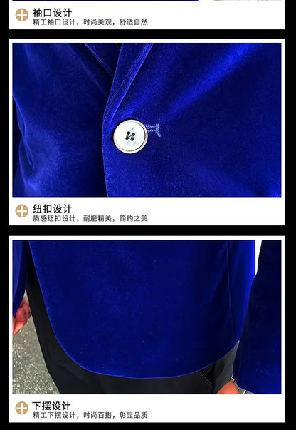 Mens Blazer Men's Fashion Business Corduroy Shirt Gentleman British Style Casual Slim-fit Wedding Work  Mens Blazer Jacket  5XL