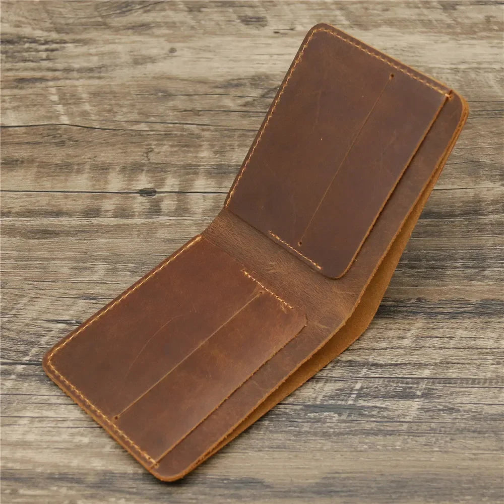 Men's Crazy Horse Leather Wallet, Genuine Leather Wallet, Card Bag, Simple Retro European and American Style, Mens Purse 2026