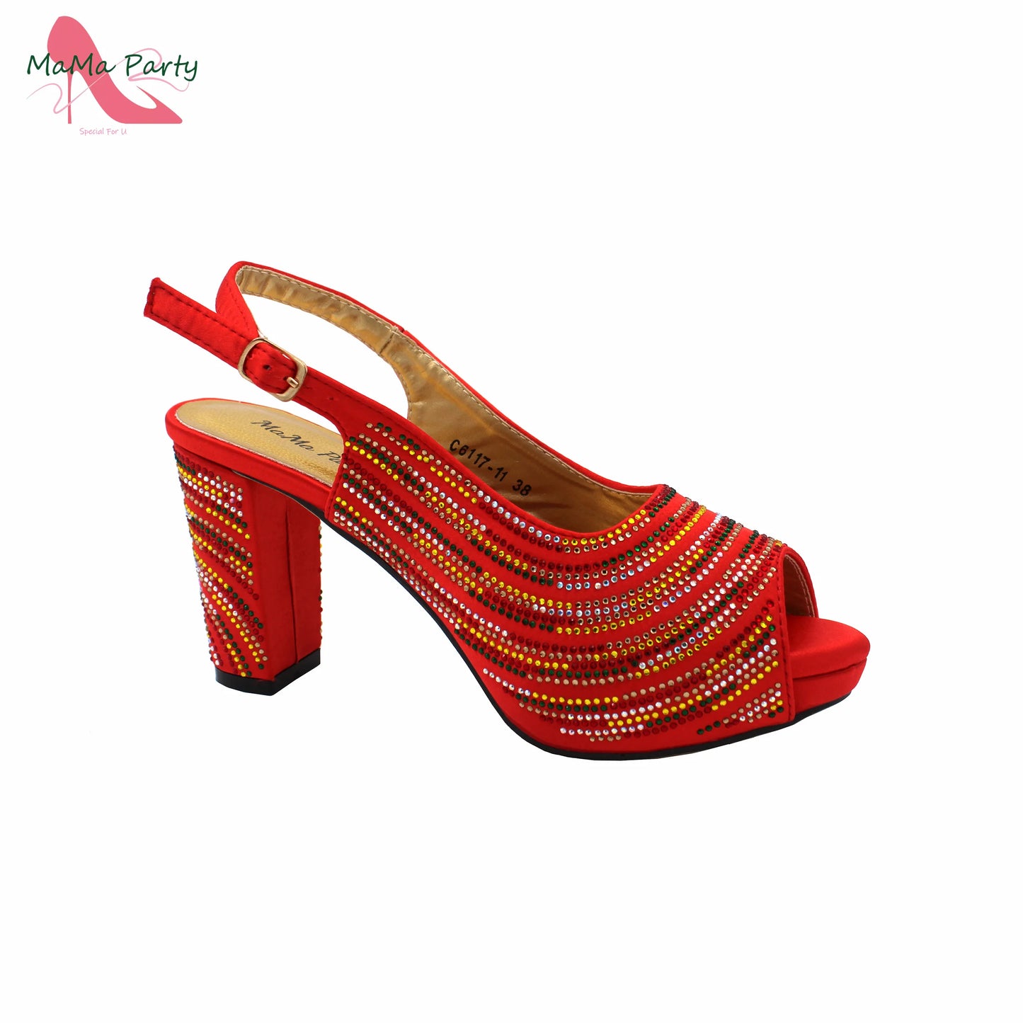 Orange Color Mature Pumps African Design Women Matching Shoes and Bag Set with Platform High Quality Sandals for Wedding