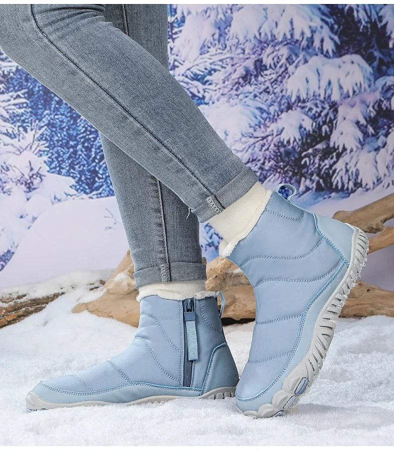 Cotton Boots Men/women Large Size 47 Waterproof Snow Boots Winter Warm  Comfort Zipper Anti Cold Non-slip Cotton Boots